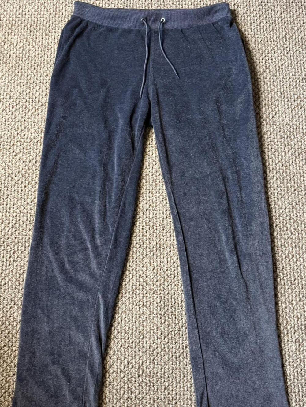 y2k grey velvet sweatpants with pockets